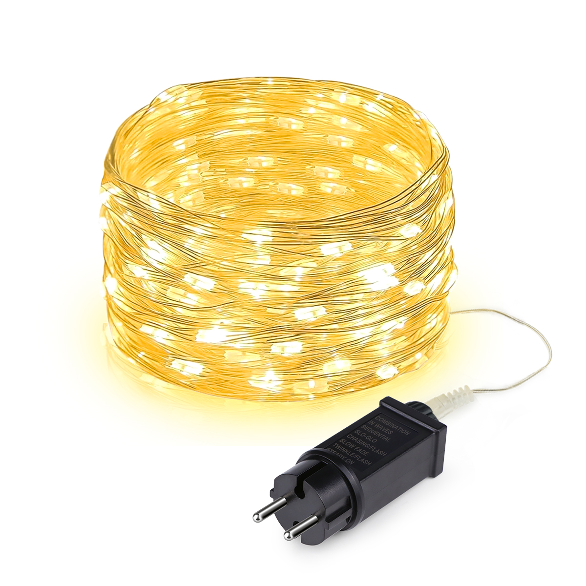 50m 100m led lyskæder dekorativ udendørs lampe guirlande til juletræ bryllupsfest dekoration 110v 220v: Varm hvid / 0.5w / Os stik