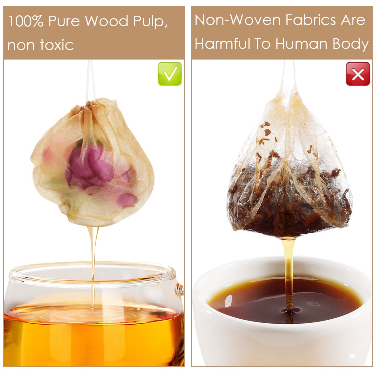 Sachets De Thé Jetables En Papier Naturel Non Blan... - Grandado