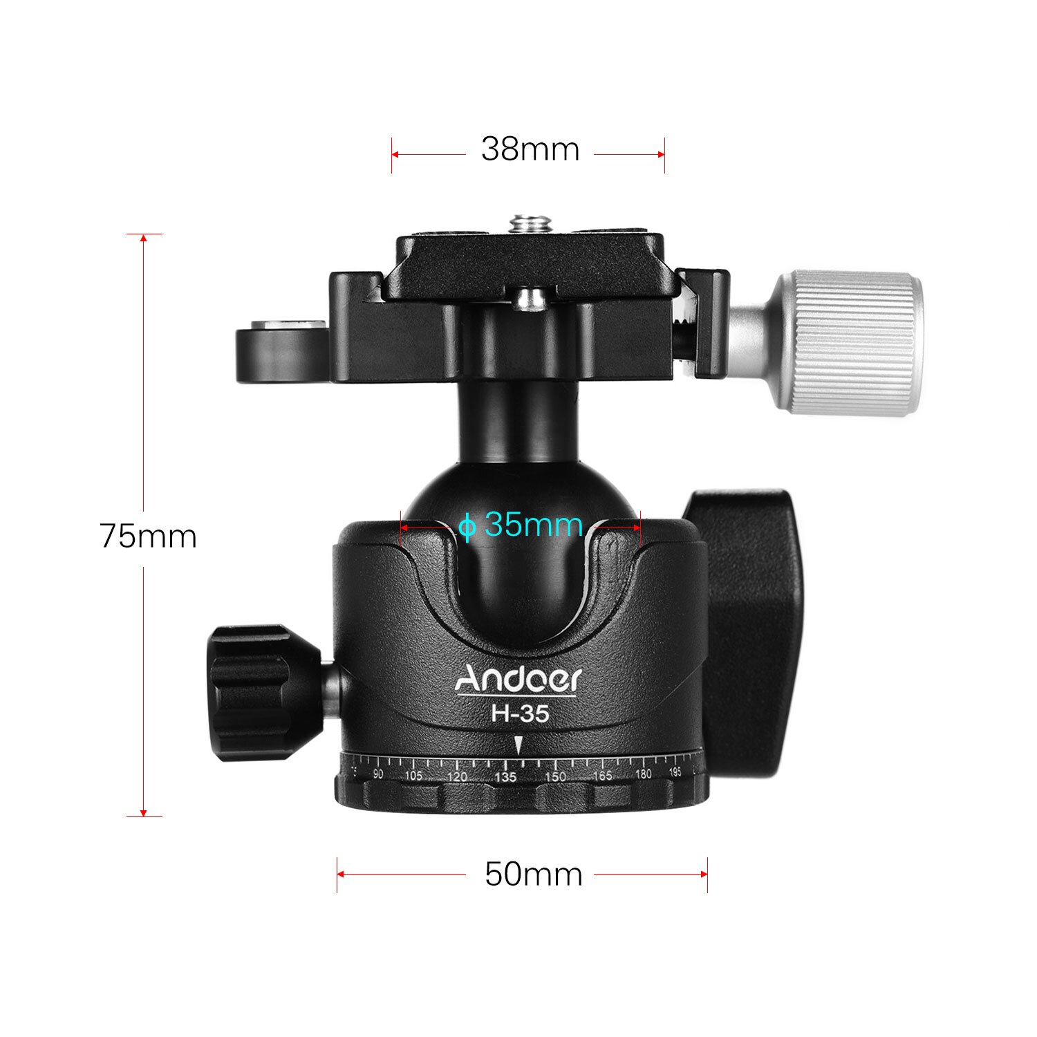 Andoerパノラマ三脚ボール雲台ボールヘッドマウントアダプタu溝低重心アルミ合金最大。15 キロ負荷 + キャリーバッグ