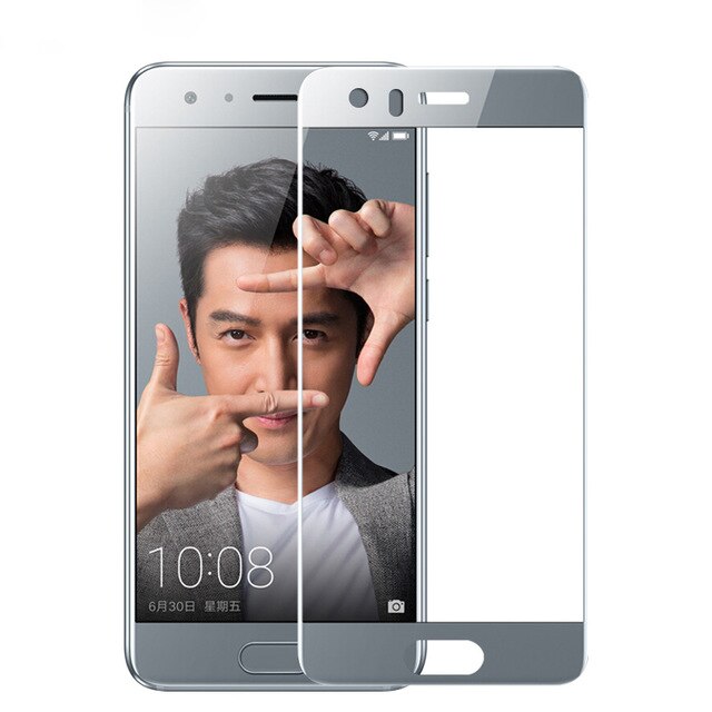 Para Huawei honor 9 vidrio templado para Huawei honor 9 protector de pantalla cubierta completa 2.5D gris para Huawei honor 9 película de vidrio 5,15: gray