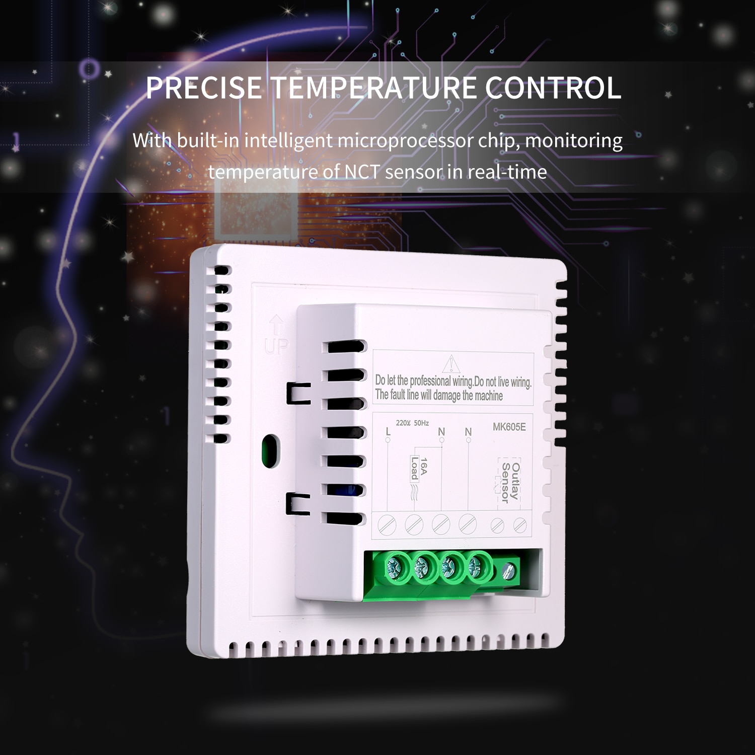 Digital Thermostat 220V AC Temperature Controller Weekly Programmable Heating Room Temperature Control 5 to 60 Degrees Celsius