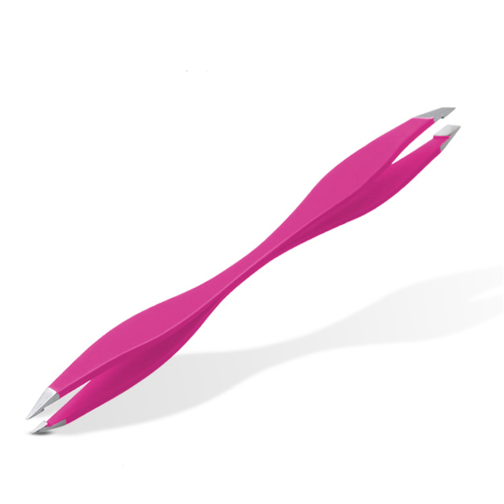 1 ud. Pinzas rosas de doble punta para cejas, pinzas antiestáticas para extensión de pestañas, rizo, herramientas de maquillaje de belleza,: pink