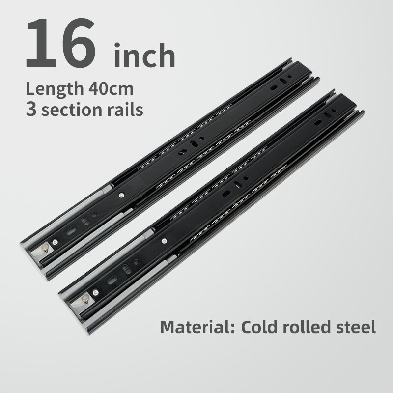 Drawer slide metal buffer mute drawer slide rail soft close drawer guide rail three-section cabinet slide rail furniture: Buffer 16 inch 40cm