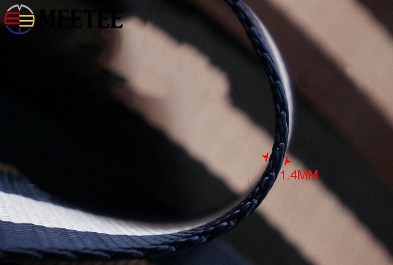 Meetee 8 metros 38mm Nylon cincha de franjas para bolsas Correa DIY para cinturón de seguridad de coche cinta decoración banda cinta accesorios de costura
