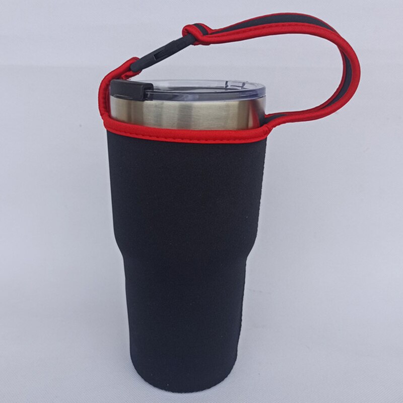 Insulated Bag Coffee Mug Cover Case Thermos Cup Pouch Portable Vacuum Cup Set Camping Accessorie For YETI 30oz Mugs: Black Red