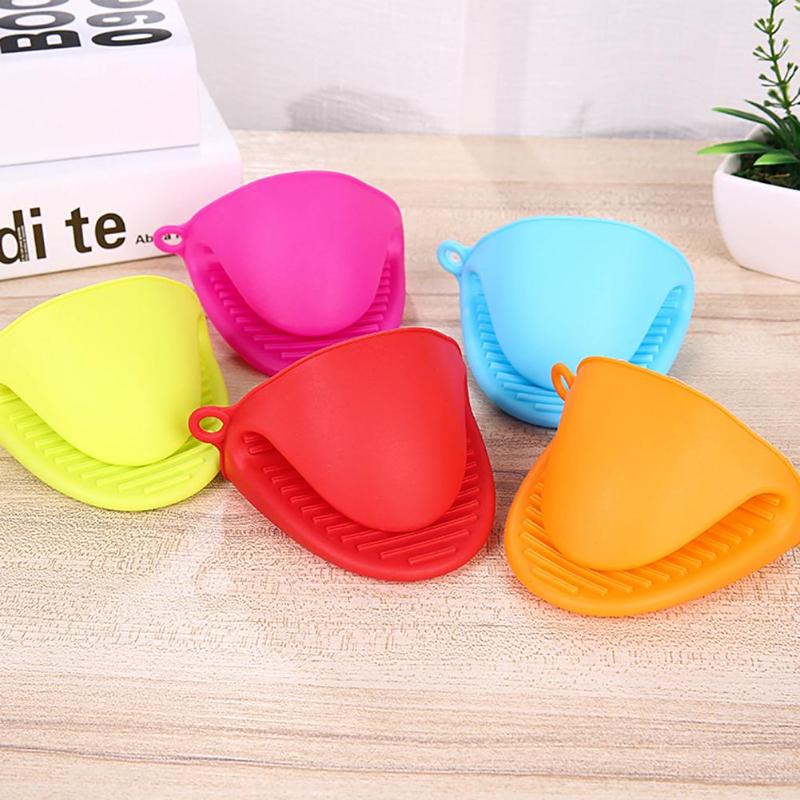 1pc Silicone Anti-warmte Handschoenen Oven Handschoen Anti-Brandwonden Handschoenen Keuken Gereedschap Willekeurige Kleur