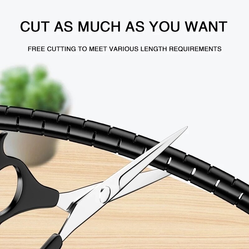 Cable Wire Protector Cable Organizer Clips Computer Cord Protective Tube Flexible Spiral Clamps Wired Organizer Management Tools