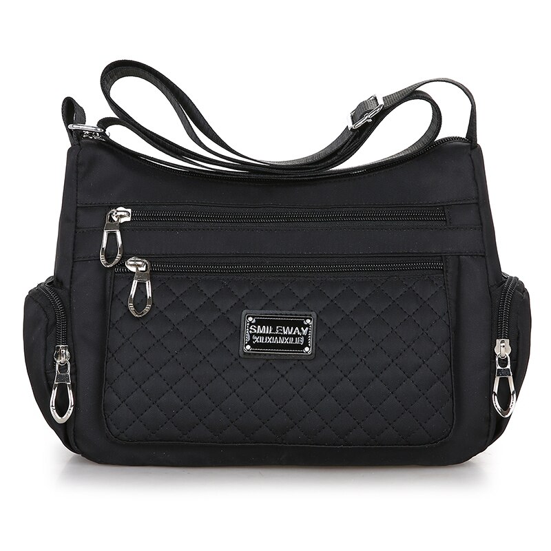 Donne di Lusso messaggero Borsa in nylon Impermeabile Borse a Spalla casuale superiore-maneggiare Signore Della Borsa di Viaggio Delle Donne Crossbody Borsa: nero