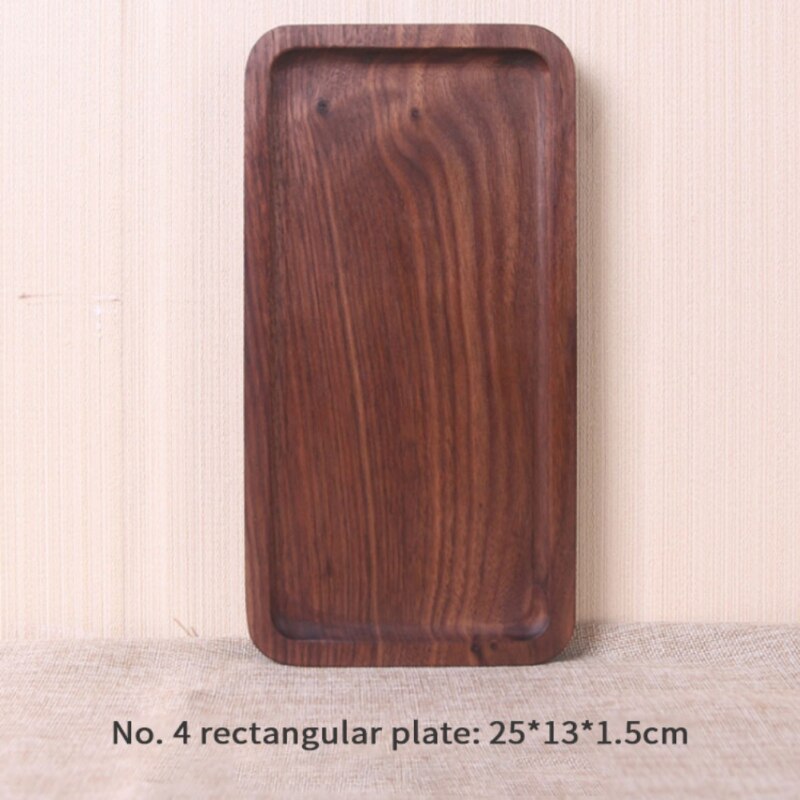 Rectangle Black Walnut Wood Pan Plate Fruit Dishes Saucer Tea Tray Dessert Dinner Bread Wood Plate