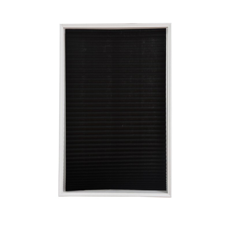 Self-Adhesive Blinds Semi-Blind Window Curtains Bathroom Kitchen Balcony Office Blinds Pleated Curtains Home Decor: black / 90x150cm