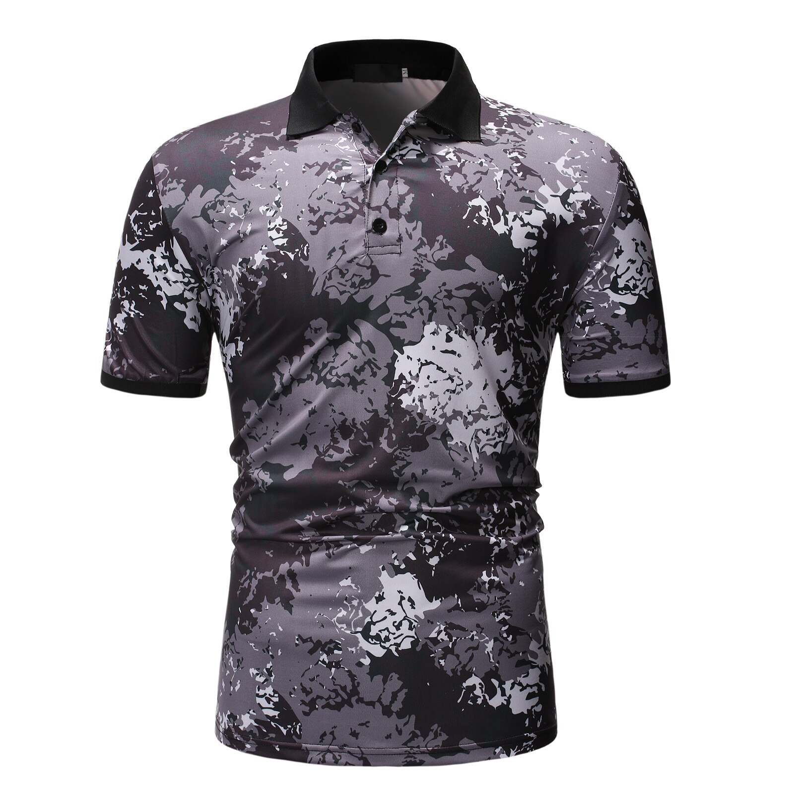 Men Polo Shirt Short Sleeve Casual Male Polos Shirts Print Slim Fit Summer Man Clothes Business Printing Clothing: M