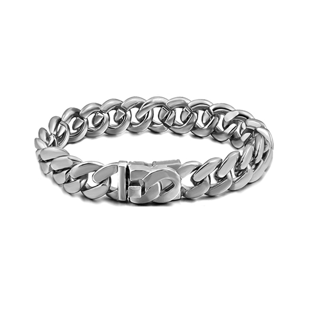 Cadena de tenis con corazón de cristal helado, pulsera de cadena de eslabones cubanos de Miami para mujeres y hombres, pulseras de cadenas gruesas de hip hop, joyería: 16 cm / Color amarillo claro