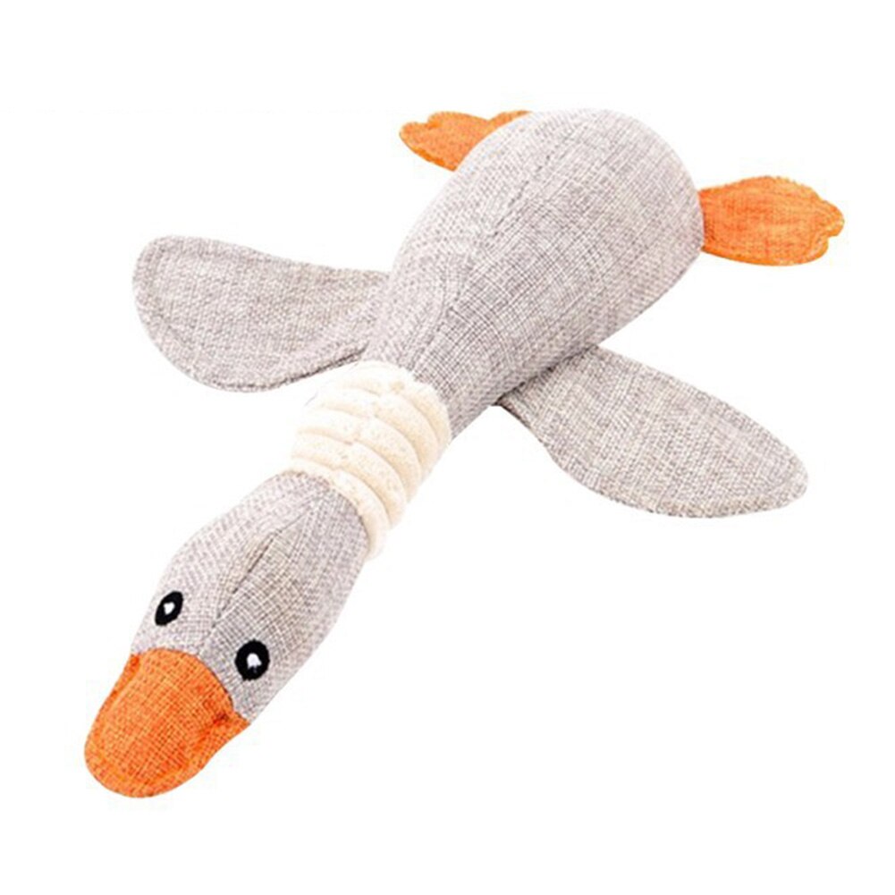Dog Squeak Toys Wild Goose Sounds Toy Cleaning Teeth Puppy Dogs Chew Supplies Training Supplies Dog Educational Plush Toys: Gray