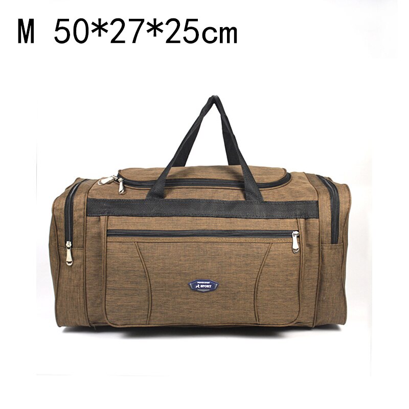 Large Capacity Men&#39;s Travel Bag Trip Women Waterproof Big Duffle Bag Weekend Storage Shoulder Hand Luggage Bags 4 Sizes: M 50x27x25cm Brown