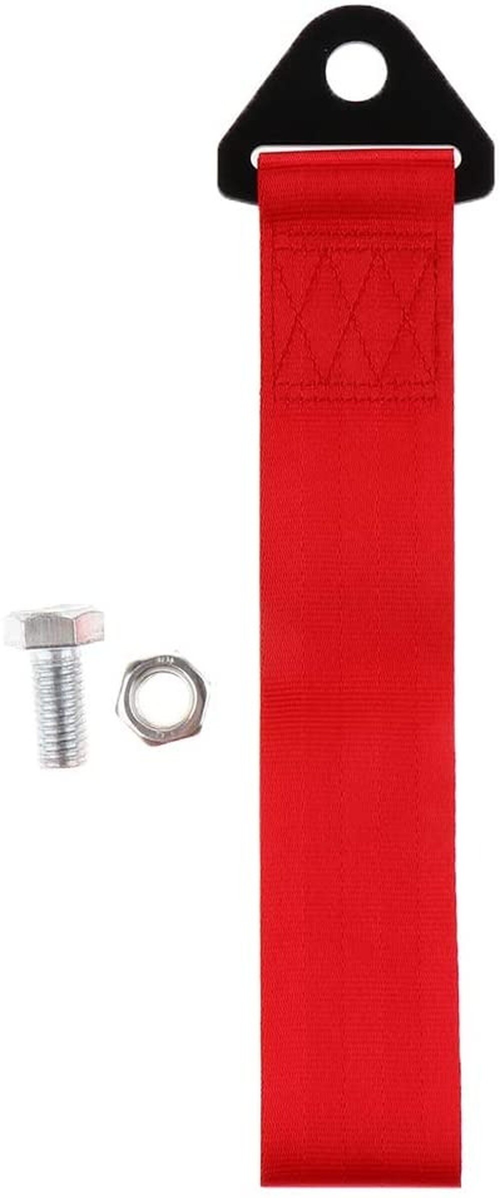 Great Performance Car Auto Tow Strap Set Front/Rear Bumper Hook - Red