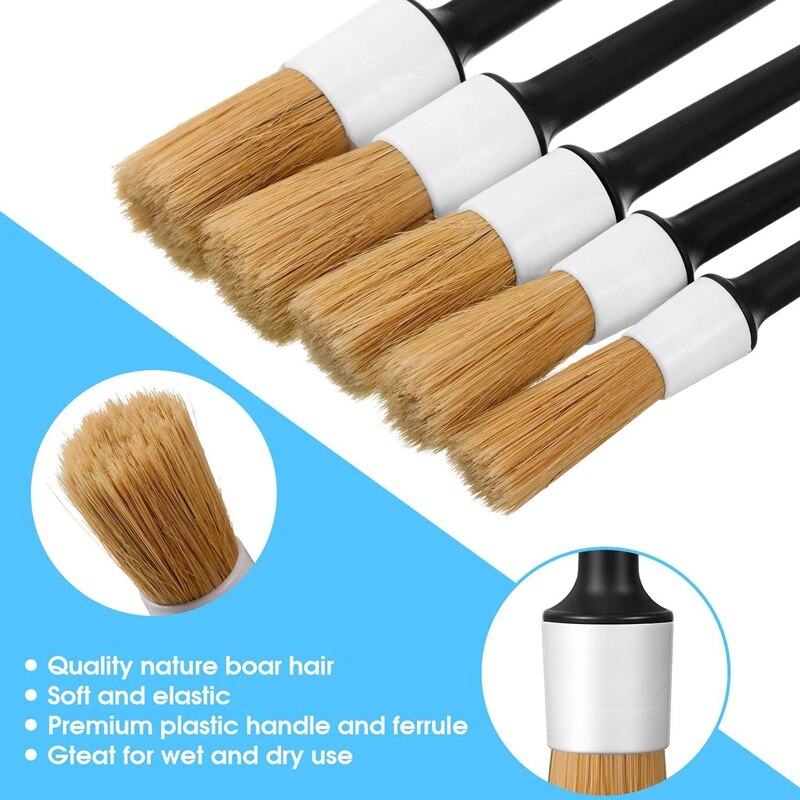 Juego de cepillos para detalles de coche, Kit de limpieza de Interior de coche para lavado de ruedas, salpicadero, herramienta de detalles de ventilación de aire, 11 piezas