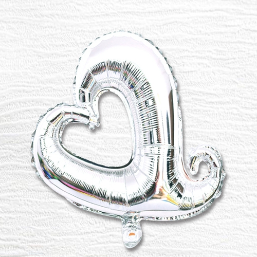 50 stk / lot 18 tommer helium aluminiumsfolie balloner 18 "hjerteform hule kærlighed fersken hjerte ballon til bryllupsfest indretning: Sølv