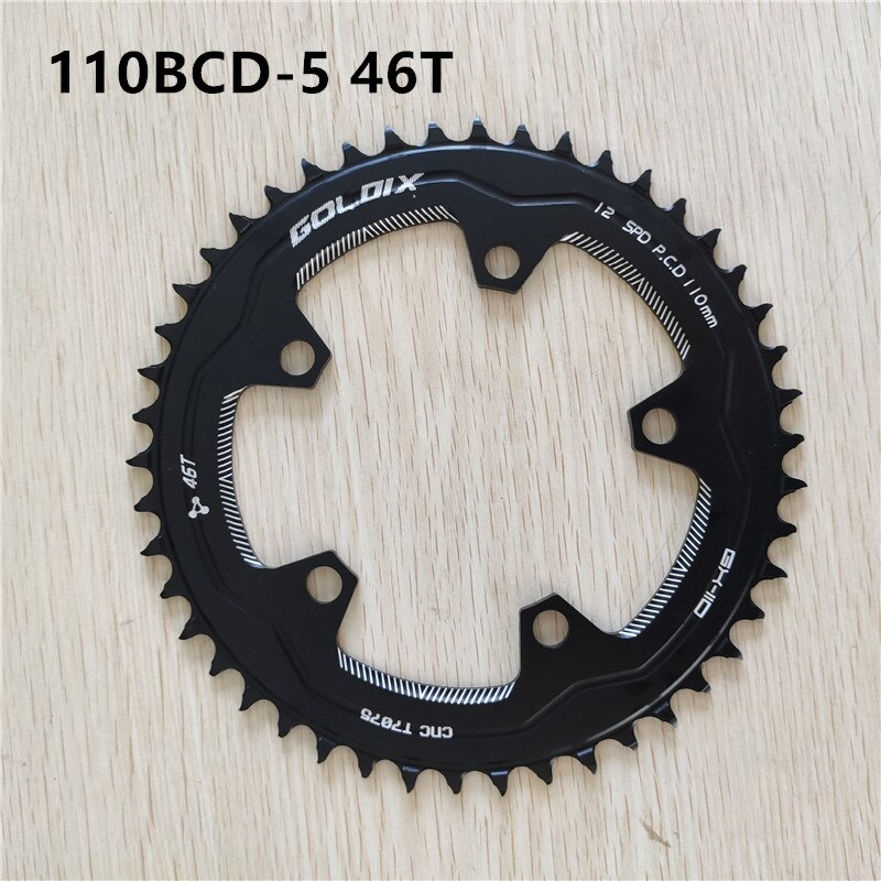 GOLDIX-plato de bicicleta de carretera, ancho estrecho, 38T-58T, plato de bicicleta, accesorios de manivela, BCD 110BCD: 46t