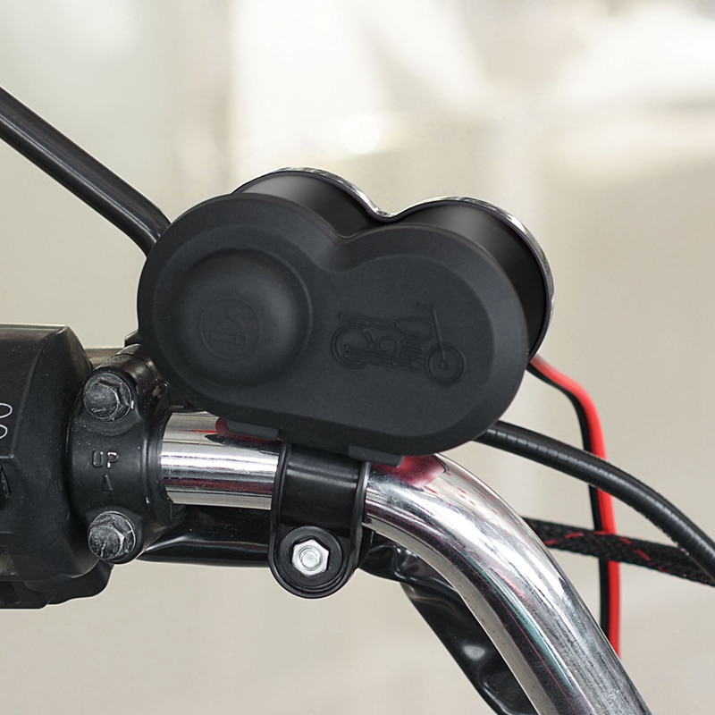Moflyeer vedenpitävä 5.0 moottoripyörän usb laturi puhelin 12v/24v tupakansytyttimen pistoke kaksois usb  qc 3.0 moto laturi led volttimittari