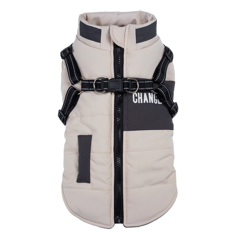 Hundemäntel, Windschutz mit Dual-D-Leine, Weste, Hundejacke, Wärmer Hunde-Kapuzenpullover, warme Hundekleidung: M / schwarz