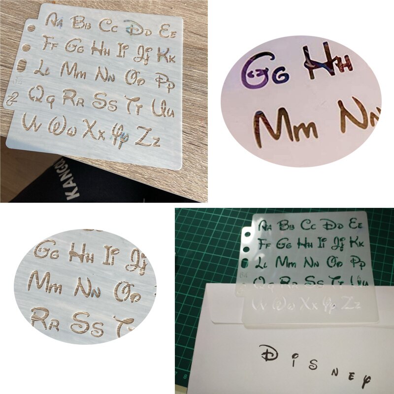 Drawing Letter Templates Hollow Out Letter Pattern Art Painting Stencil for DIY Planner/Notebook/Diary/Scrapbook/Graffiti/Card