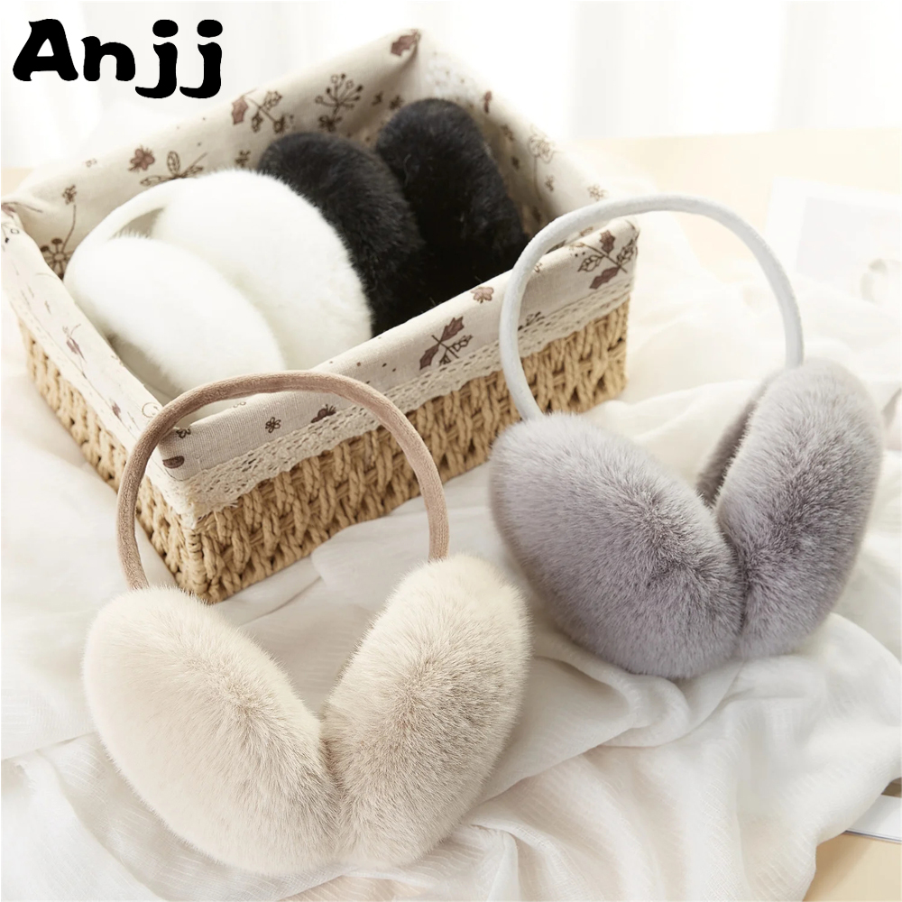 Anjj Ohrenschützer Faux Kaninchen ist hingefallen Hängen Ohr Abdeckung Warme Winter Ohrenschützer Pelz Ohrenschützer unisex Erwachsene Ohr Wärmer Falten