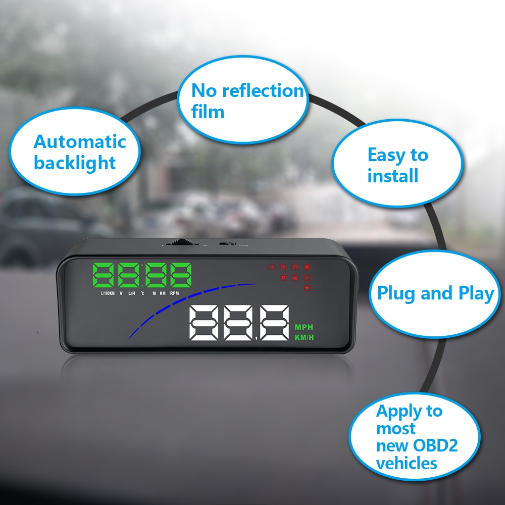 XYCING P9 Car HUD OBD2 Head Up Display Windshield Projector Smart Digital Speedometer Two Display Mode Car Styling RPM Voltage