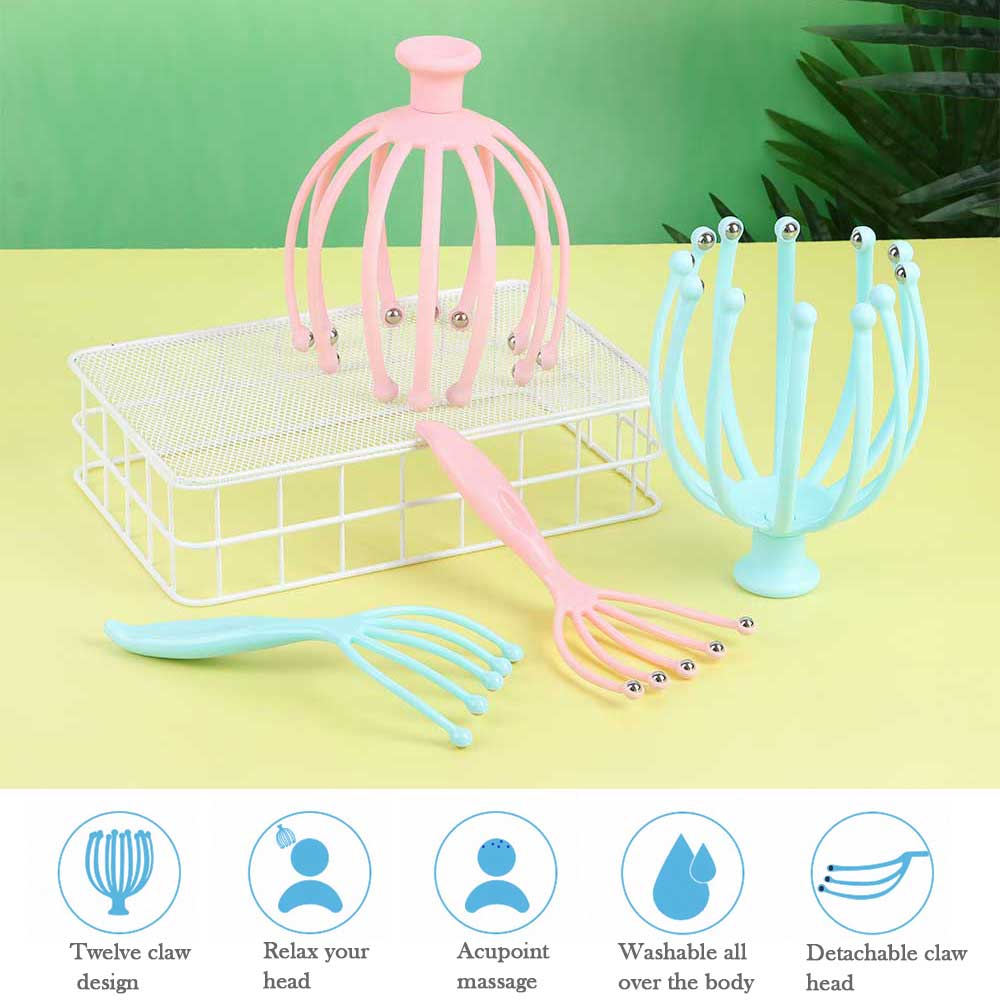 Ball Comb Head Massager Neck Eliminate Fatigue Massage Octopus Scalp Brush Stress Body Relax Spa Health Relaxation Care Tools