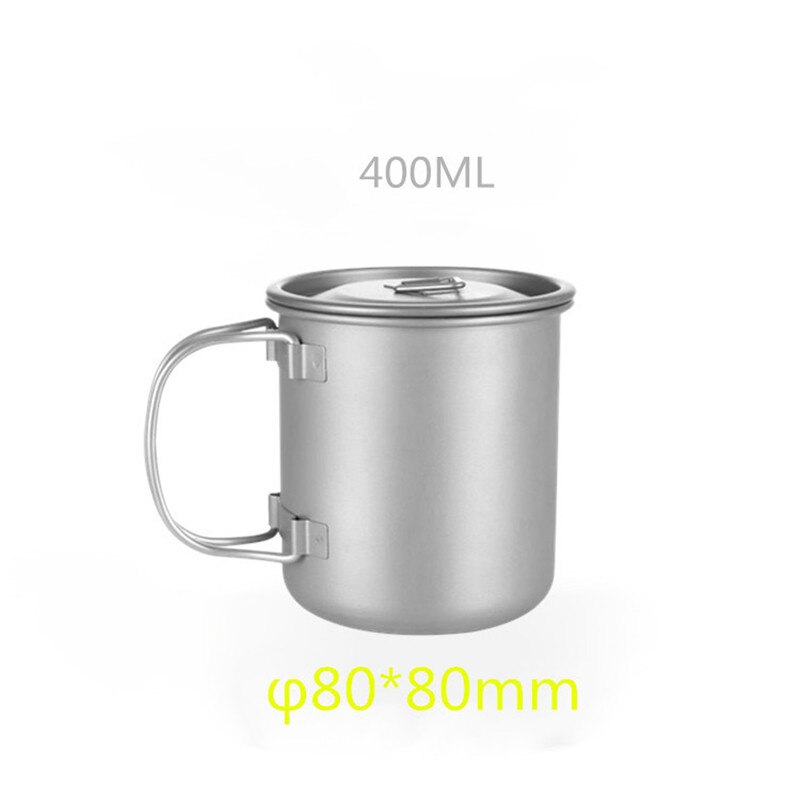 400ML Titan Wasser Tasse tragbar Ultralight rein Titan Single Schicht mit Startseite Becher Pro draussen Wandern Camping Picknick