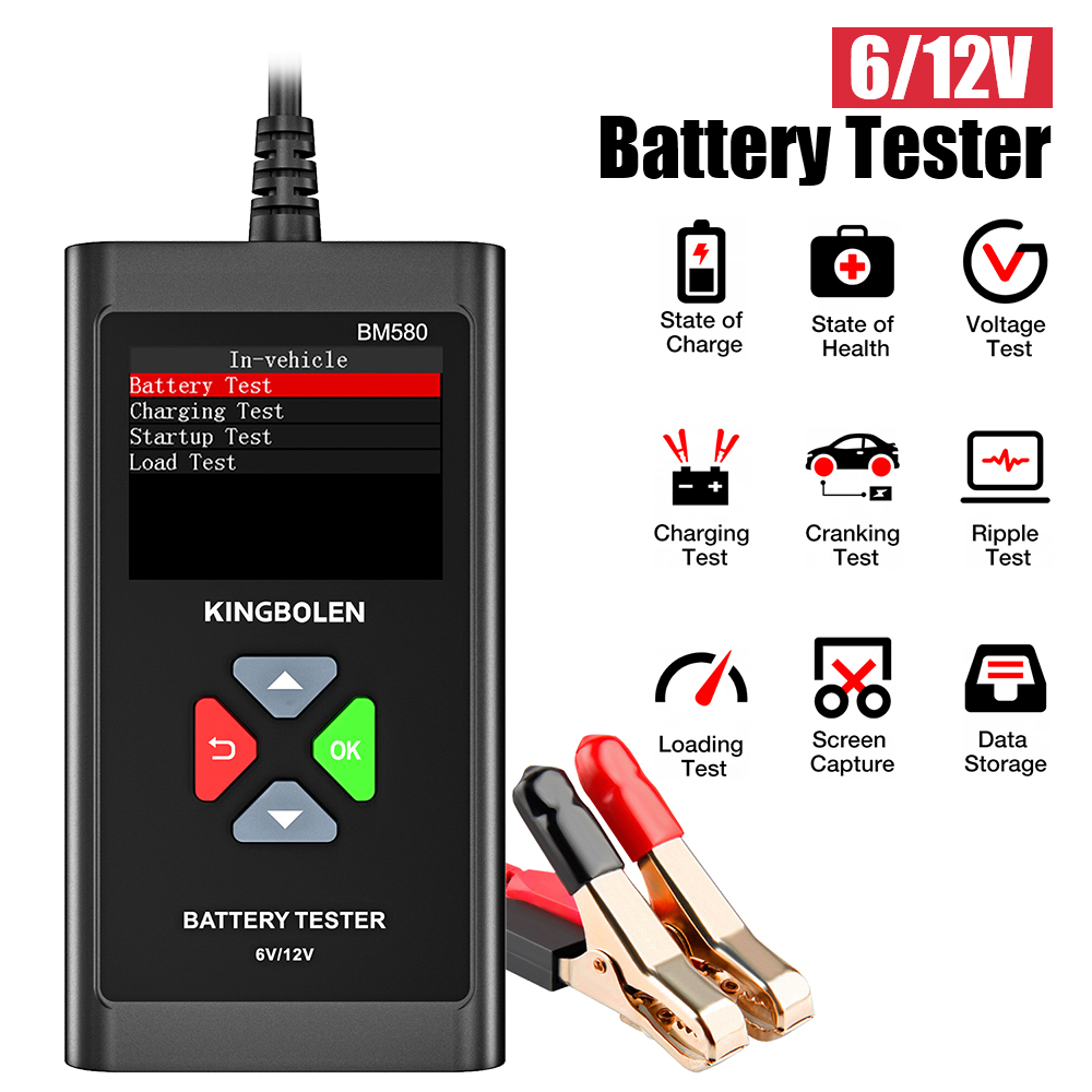 tester Batteria BM580 - 12V 6V - Analizzatore Circuito CCA - per Batterie Piombo-Acido gel Umide