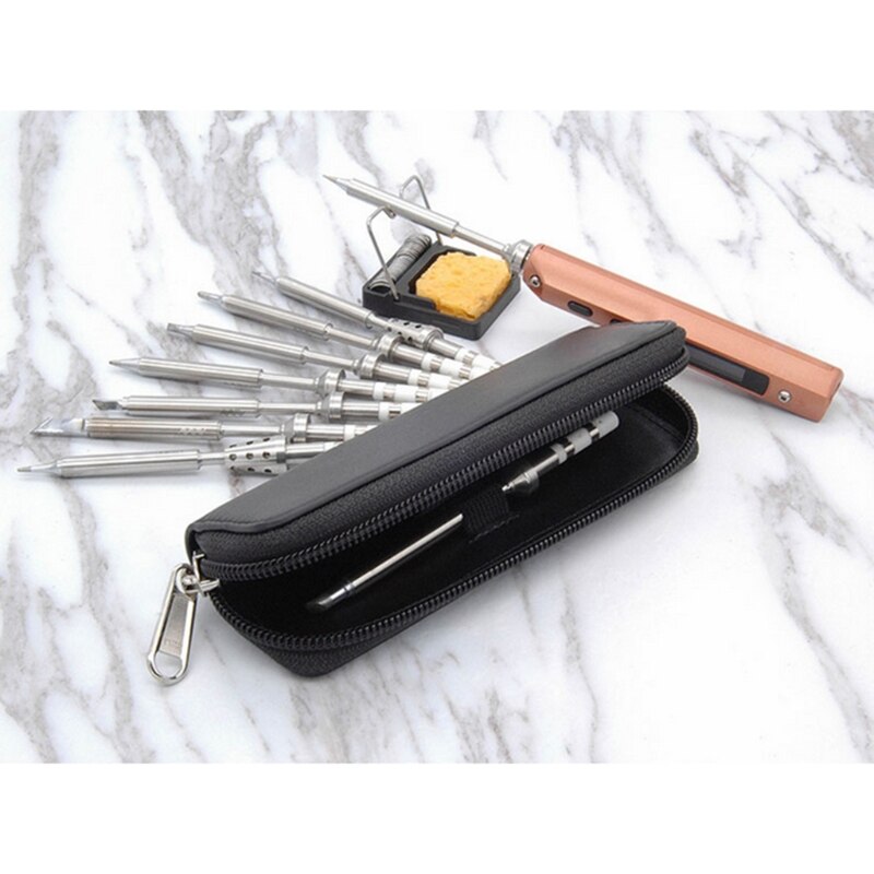 Opbergtas Soldeerbout - Waterdichte Leren Etui Organizer voor TS100 TS80