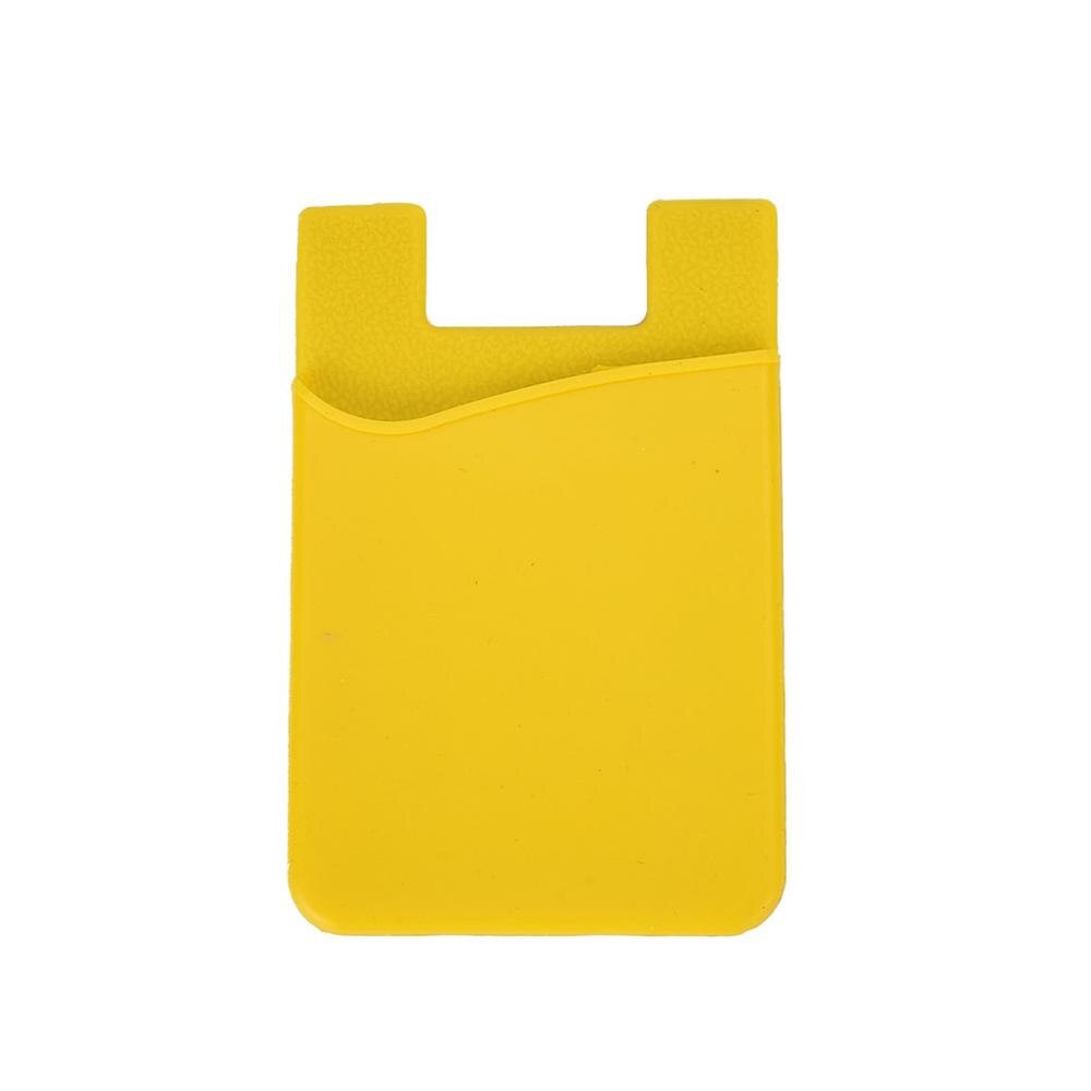 Mobile Phone Back Cards Holder Wallet Credit ID Card Pocket: Yellow