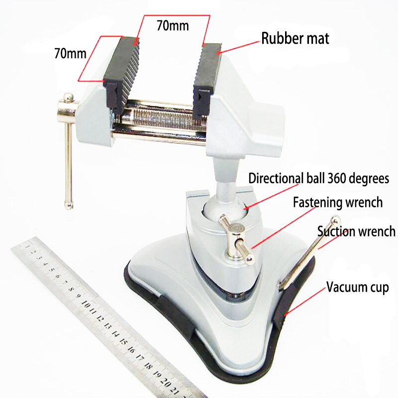 Bench Vise Universal Vacuum Suction Table Vise 360 Universal Adjustable Aluminium Alloy Bench Screw For Repair Tools
