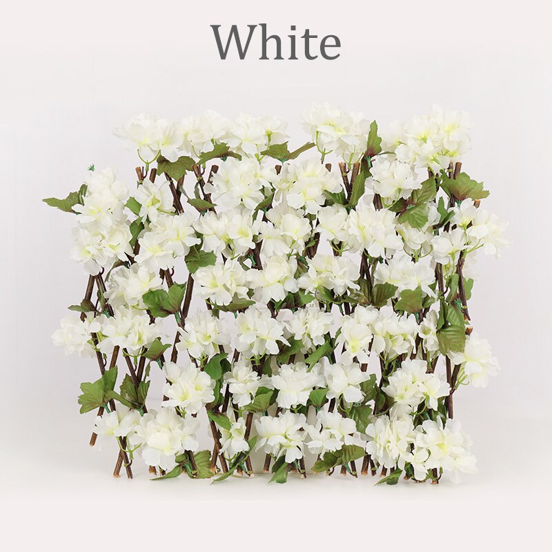 Artificial Flower Fence Trellis Roll Wall Landscaping Fence Privacy Fence Screen Outdoor Garden Backyard Balcony Fence Privacy: White