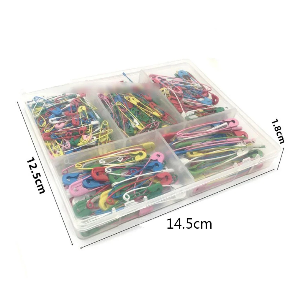 350 stk. metall fargerike sikkerhetsnåler gjør-det-selv syverktøy tilbehør brosje klesspenne nål klesverktøy stor liten eske sett