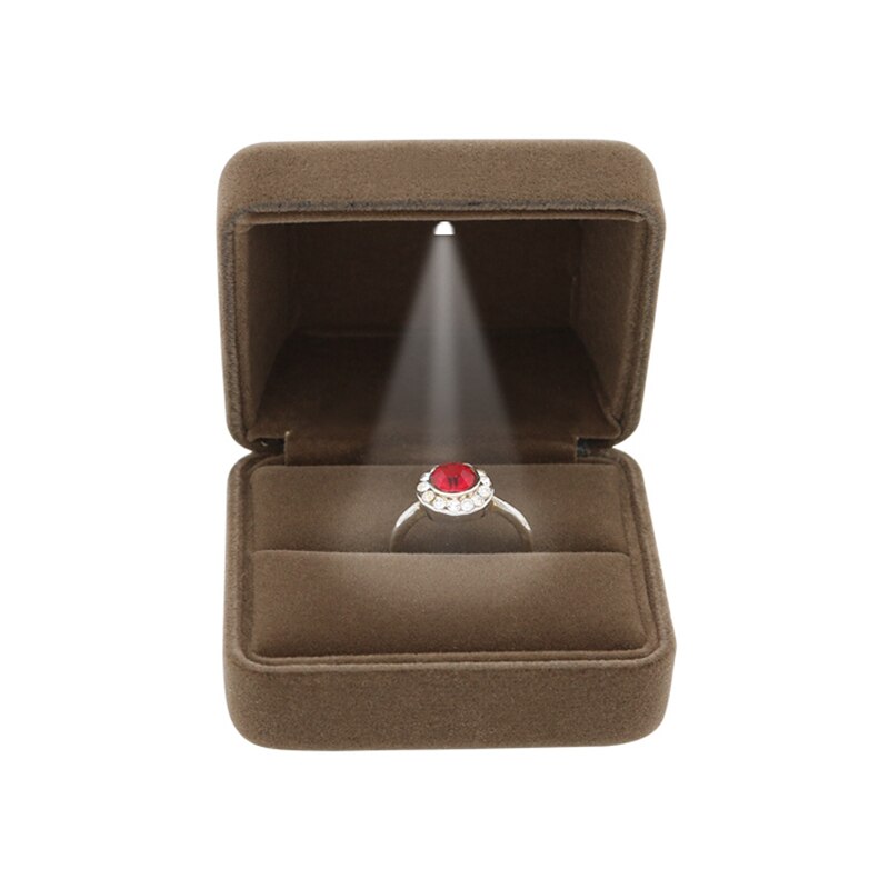 Led ring låda resor smycken arrangör sammet bröllop jul halsband hänge armband förpackning låda