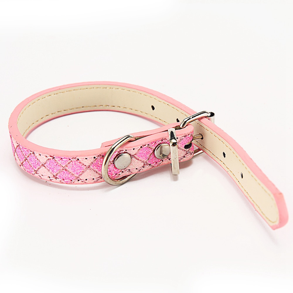 Hundehalsbånd til små store hunde pu læder hundehalsbånd justerbart plaid rhinestone halsbånd til hunde tilbehør kæledyr produkter hvalp
