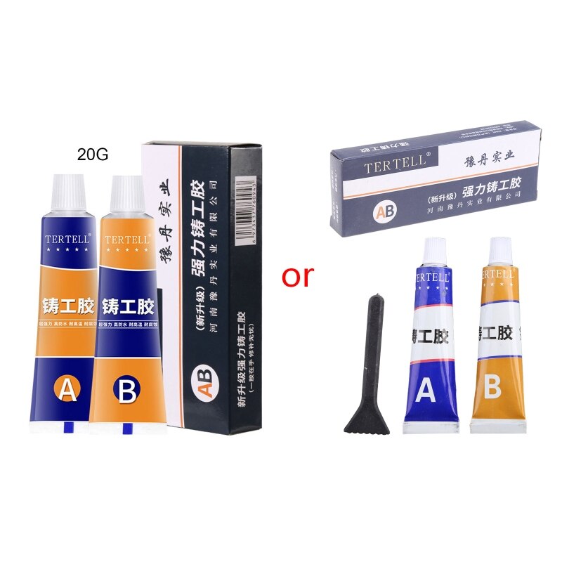 Strong Bond Sealant AB Glue Casting Adhesive Industrial Heat Resistance Cold Weld Metal Repair Paste Defect Repair Agent: 20g