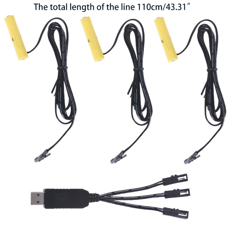 3in1 Aaa Batterij Elimineren Usb Voeding Kabel Vervangen 1-4pcs1.5V Aaa Batterijen Voor Klok Speelgoed Camera Draadloze Muis