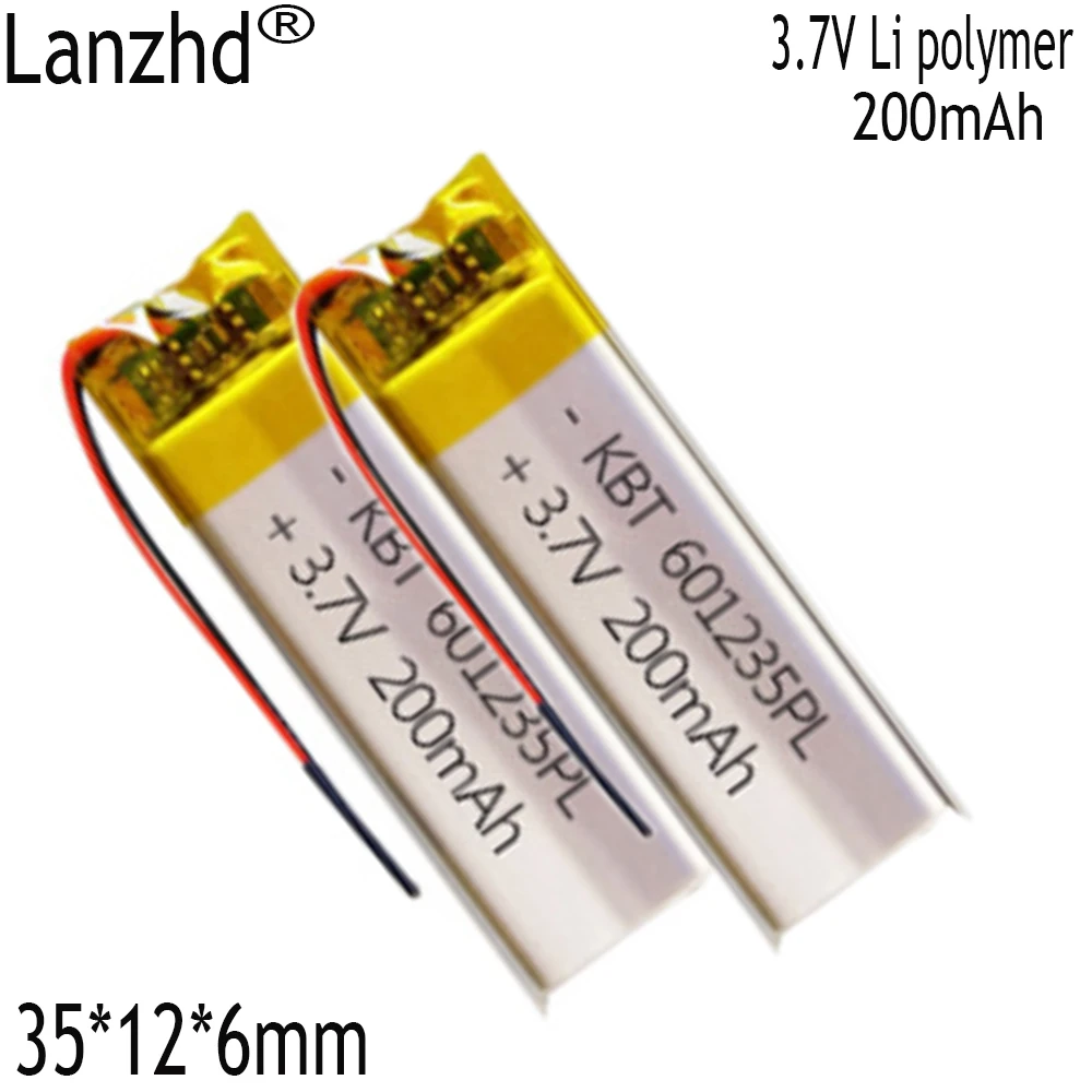 1–10 Stück CE Rohs 3,7 V 300 mAh wiederaufladbarer Akku 601235 Lithium-Polymer-Li-Po-Ionen-Akkus DIY MP3 GPS PSP Bluetooth-Kopfhörer