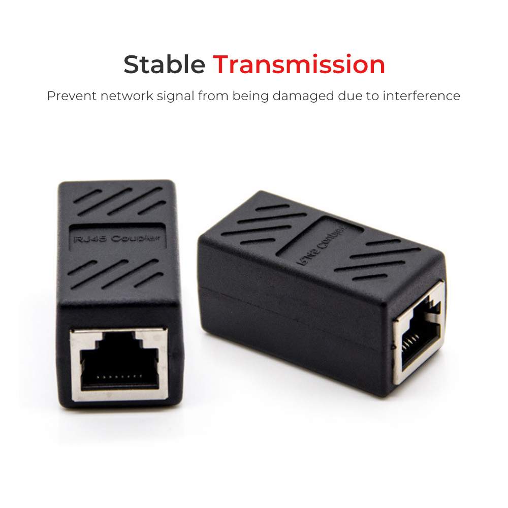 2 stk  rj45 stik netværksforlænger ethernet kabel  rj45 forlængeradapter gigabit interface hun til hun netværksstik