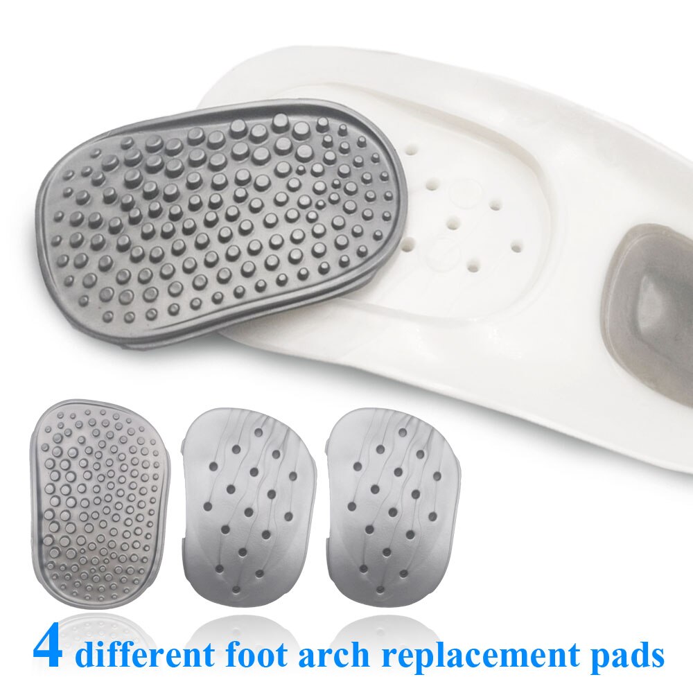 1 Pair practical durable flat feet knock knees plantar orthotics inserts breathable arch support insoles with 8 correction pads