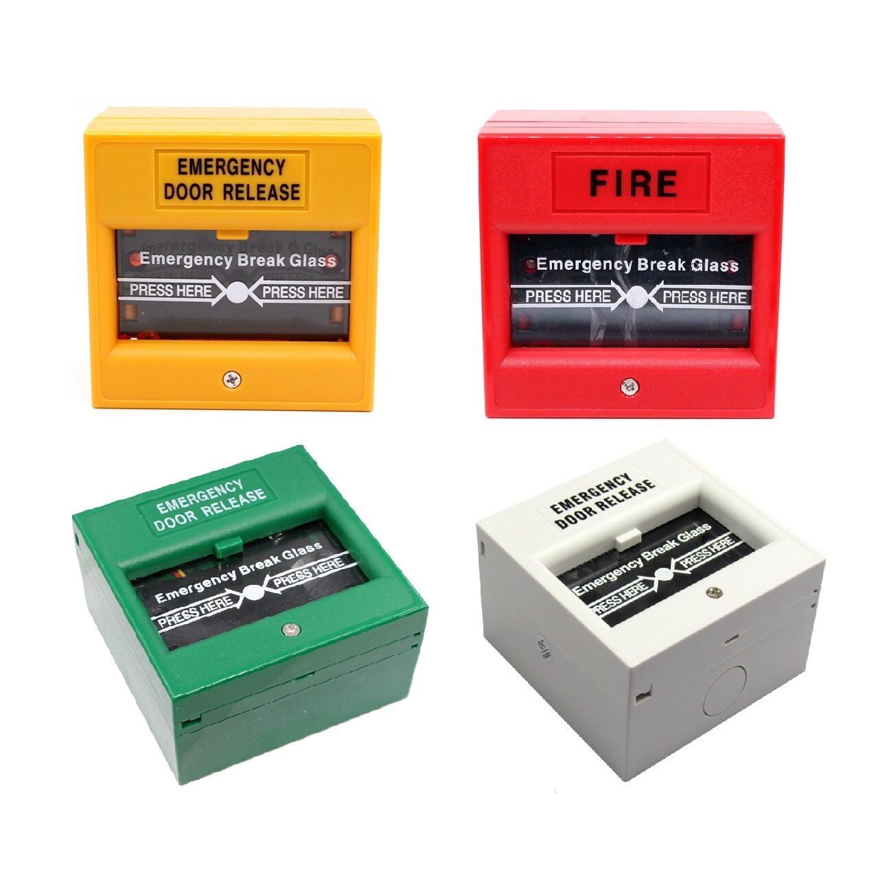 Emergency Door Release Door Exit Button Glass Break Alarm Button Red Yellow White Green
