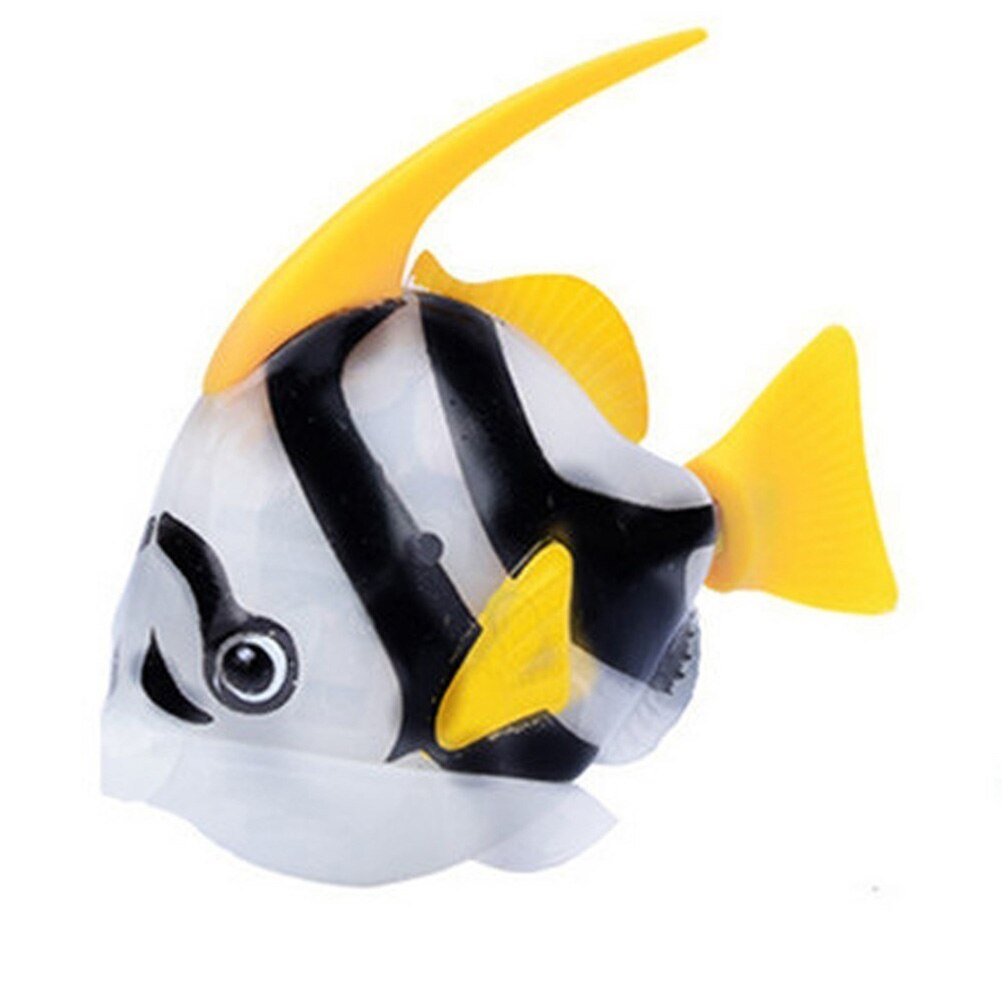 Flash Swimming Robot Fish Bath Toy Education Funny Gadgets Interesting Toys For Children Kids bath Toy Fishing Tank Decorating: Black