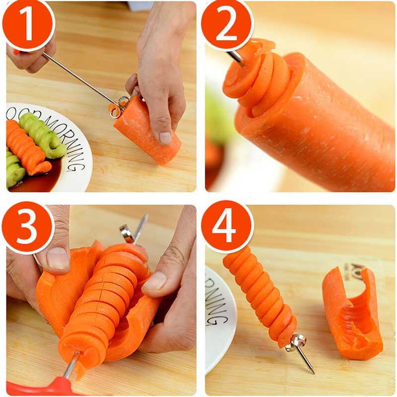 Strumenti Rullo A Spirale Affettatrice Manuale Ravanello Patata di Verdure A Spirale Cutter Accessori Per la Cucina Frutta Strum