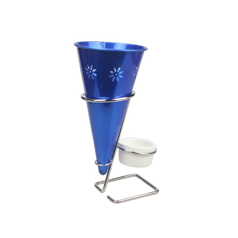Smeedijzeren gebakken kip frietjes plank tapered rvs gebakken kip rack snack stand Amerikaanse Western restaurant specia: rack green bucket