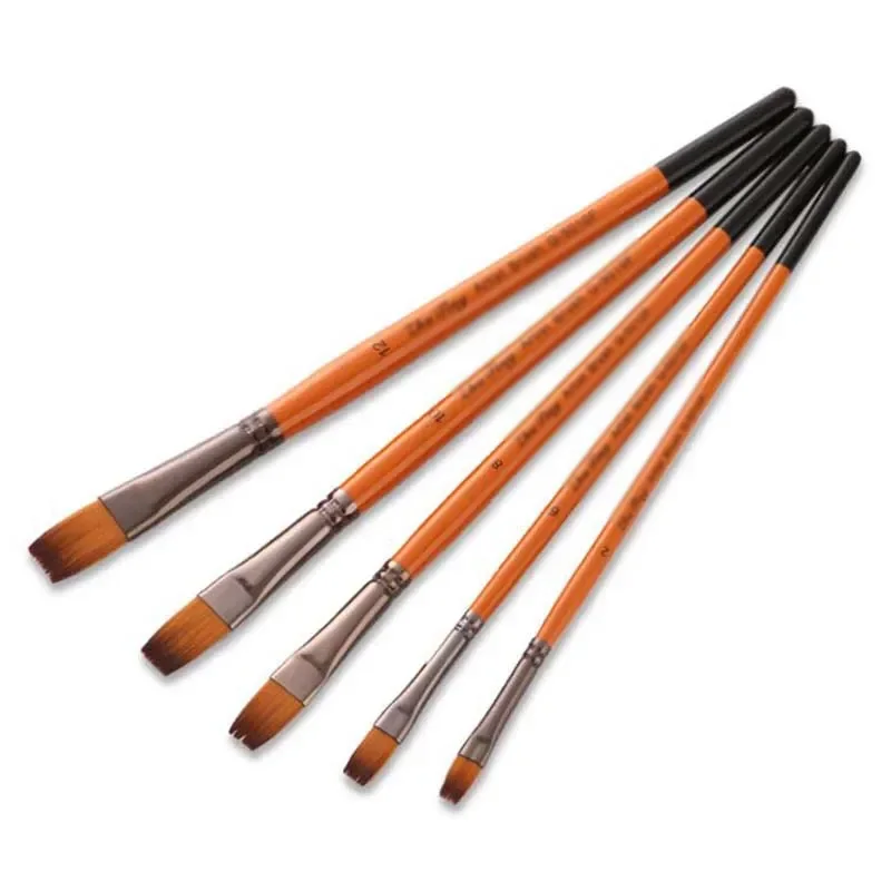 12Pcs/lot Paint Brush Set Art Drawing Brushes Wooden Handle Brushes For Acrylic Painting Supplies: Burgundy