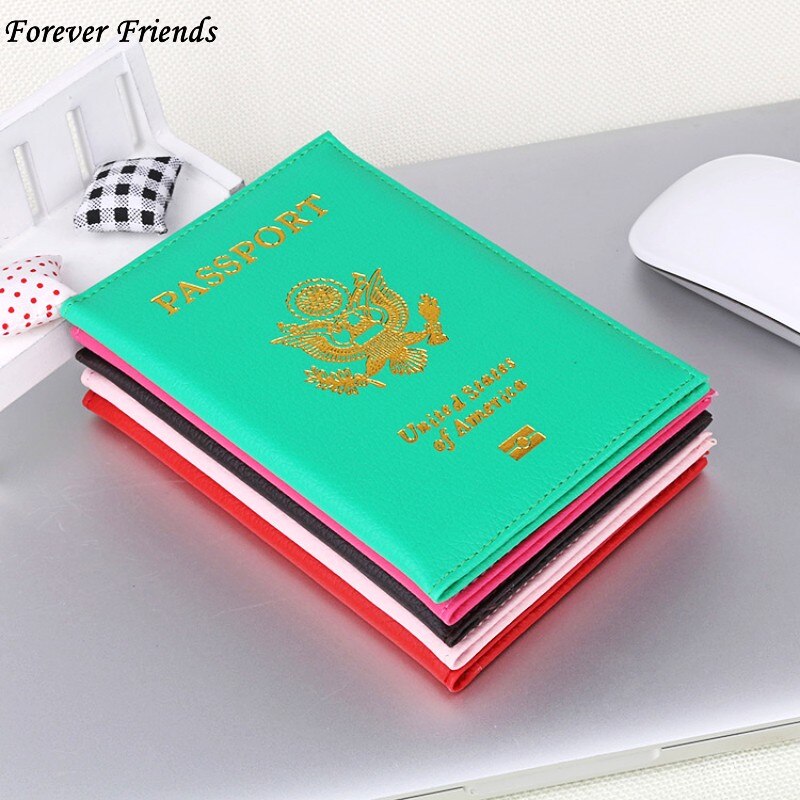 Foreverfriends Verenigde Staten Paspoorthouder Cover Pu Lear Id-kaart Travel S Paspoort Covers Paspoort Voor Amerika