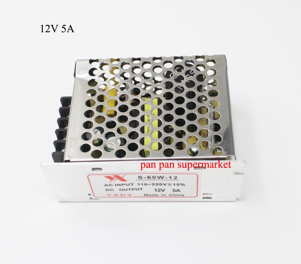 AC 100V-220V DC 12V 5A Adjust Universal Regulated Switching Power Supply 60W
