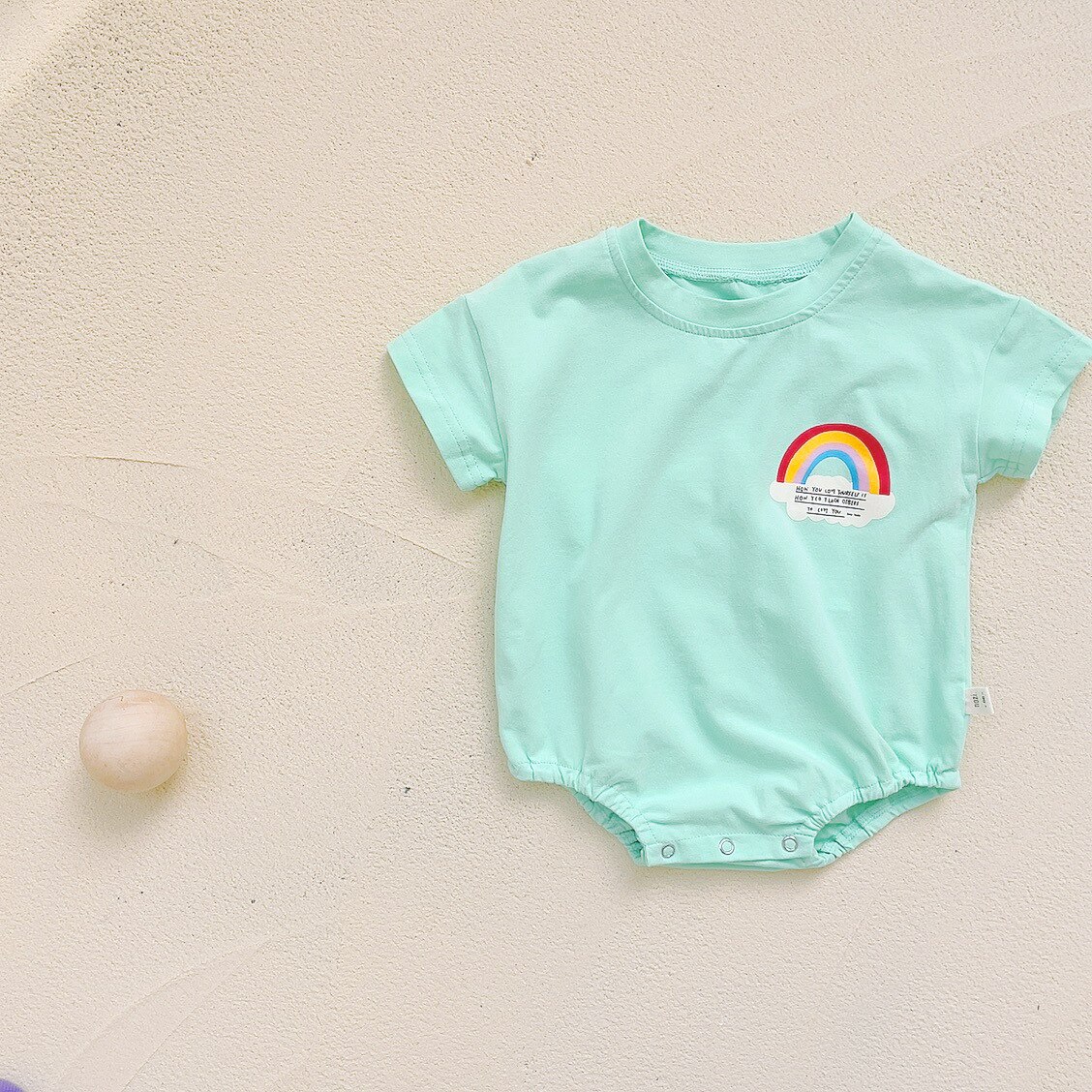 Koodykids Baby Grils Jongens Korte Mouw T-shirt Zomer Peuters Jongens Meisjes Regenboog Gedrukt Soft Tees Eenvoudige Rainbwo Bodysuits: romper 2 / 6M